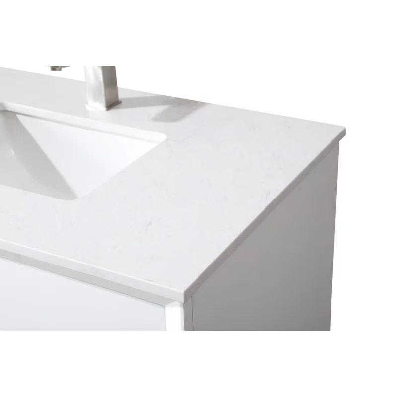 Hayes 36'' Single Bathroom Vanity with Engineered Marble Top