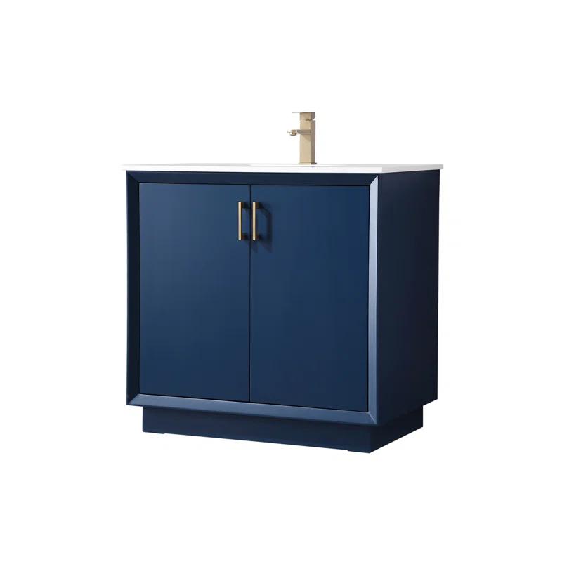 Hayes 36'' Single Bathroom Vanity with Engineered Marble Top