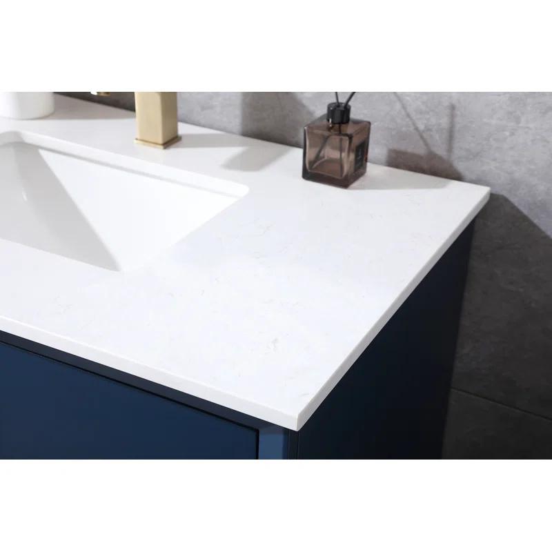 Hayes 36'' Single Bathroom Vanity with Engineered Marble Top