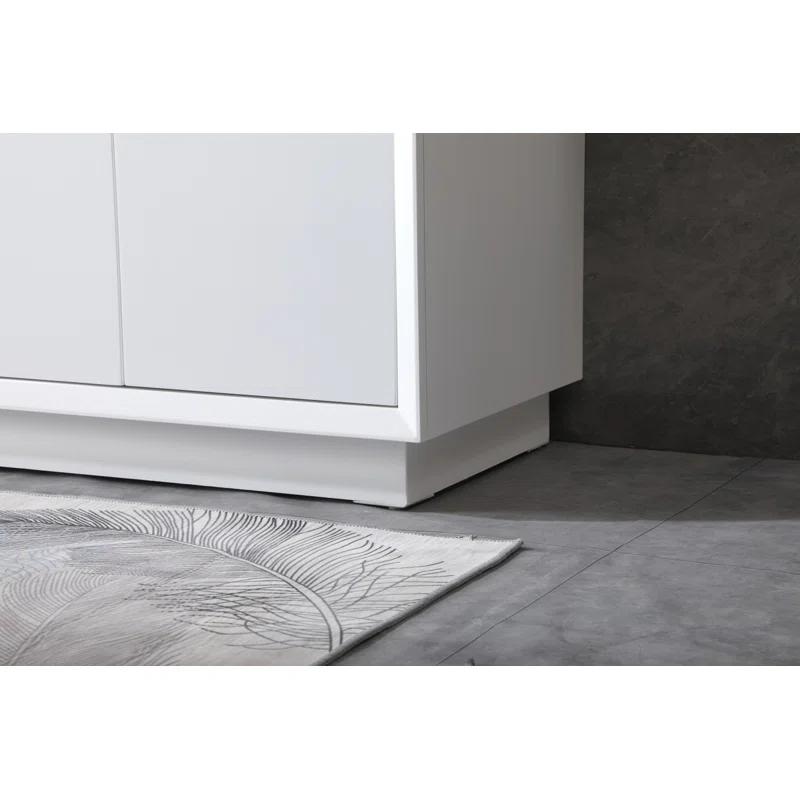 Hayes 36'' Single Bathroom Vanity with Engineered Marble Top