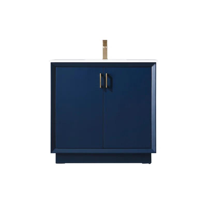 Hayes 36'' Single Bathroom Vanity with Engineered Marble Top