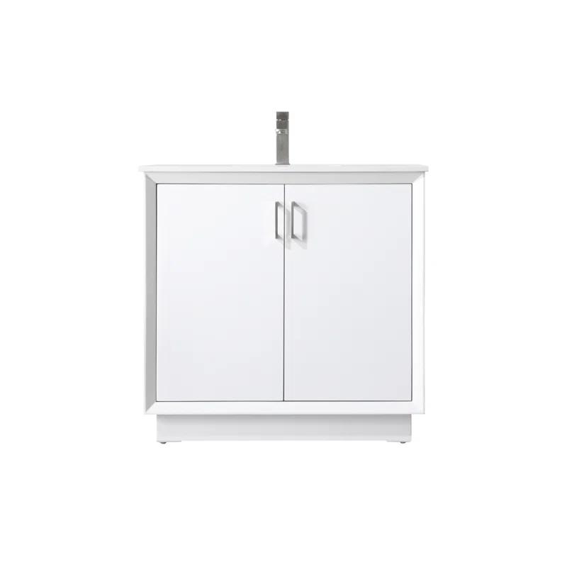 Hayes 36'' Single Bathroom Vanity with Engineered Marble Top