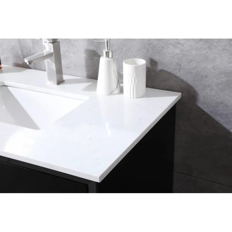 Hayes 36'' Single Bathroom Vanity with Engineered Marble Top