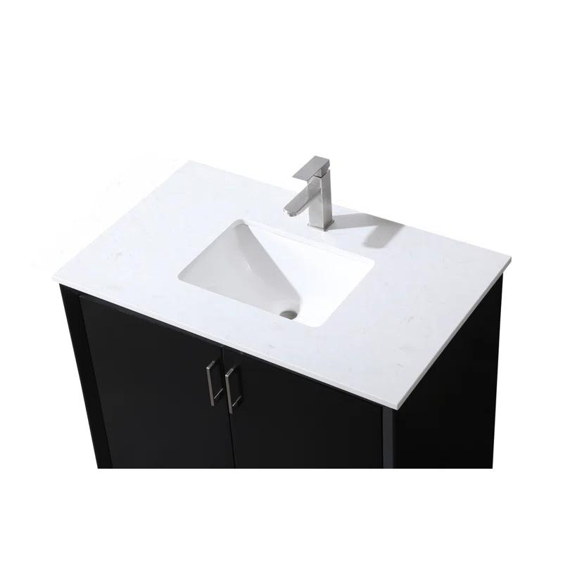 Hayes 36'' Single Bathroom Vanity with Engineered Marble Top