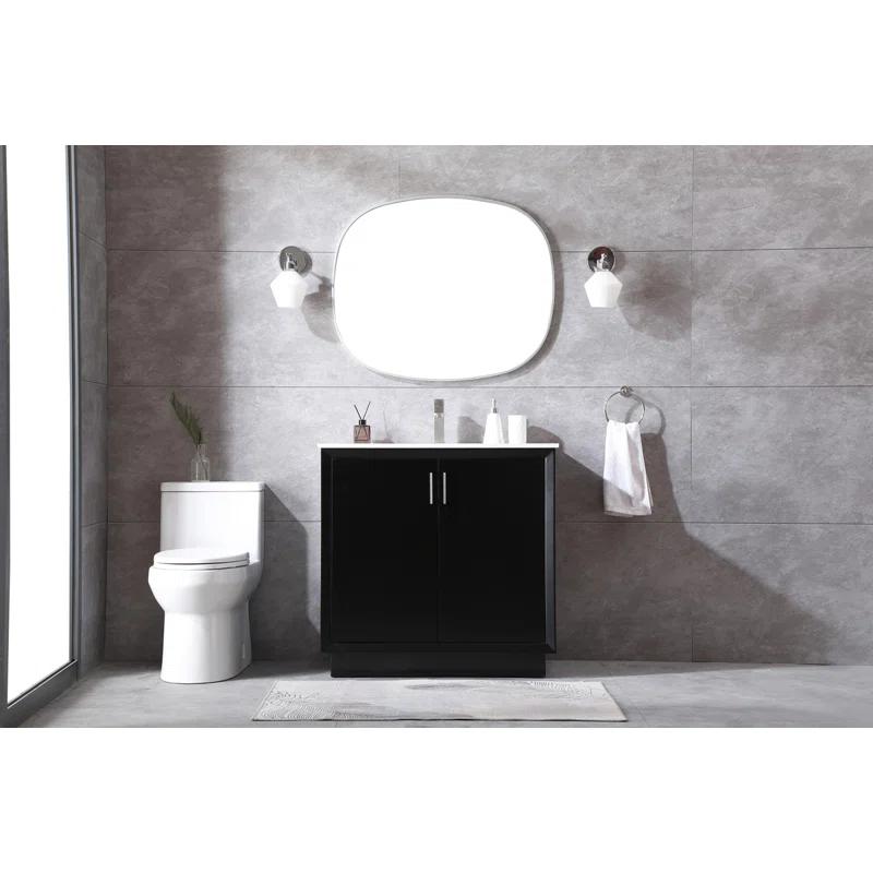 Hayes 36'' Single Bathroom Vanity with Engineered Marble Top