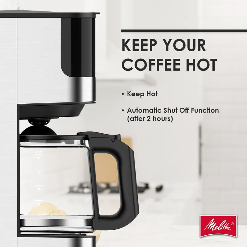 Melitta Aroma Tocco 10-cup Drip Coffee Maker With Glass Carafe And Touch Control Display