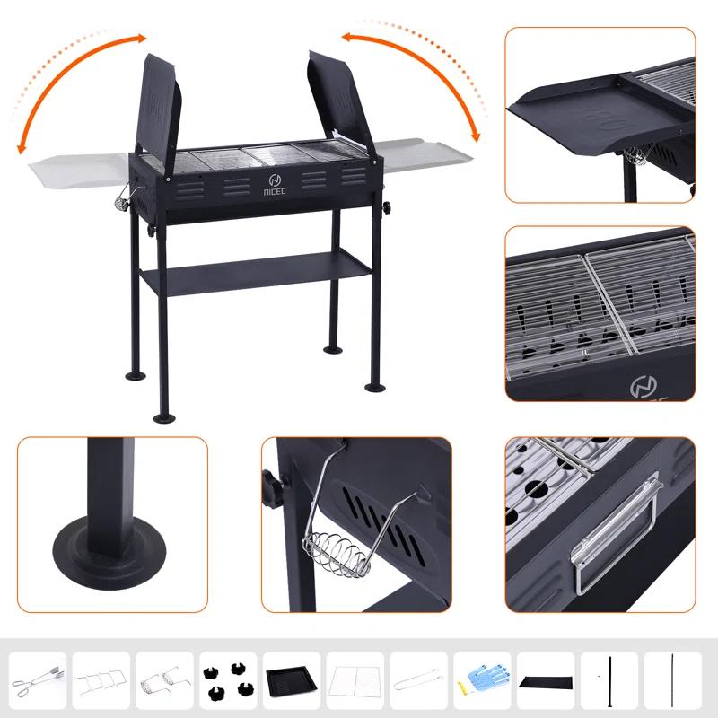 MUKE 45.4'' W Portable Charcoal Grill