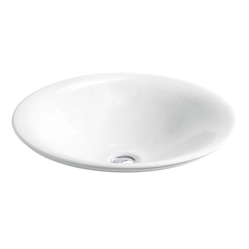 KOHLER Sartorial Herringbone Carillon ARTIST EDITIONS Round Wading Pool Bathroom Sink