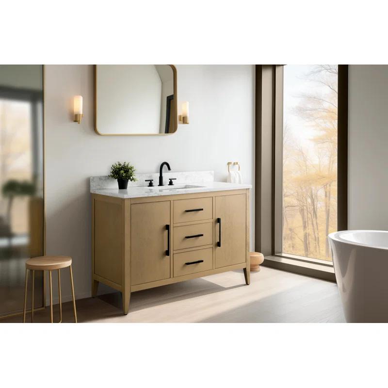 48'' Single Bathroom Vanity with Engineered Marble Top