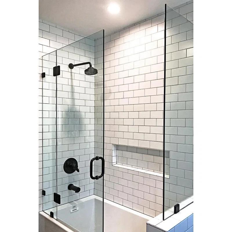 Modern Black Acrylic Alcove Soaking Bathtub 60"x32"