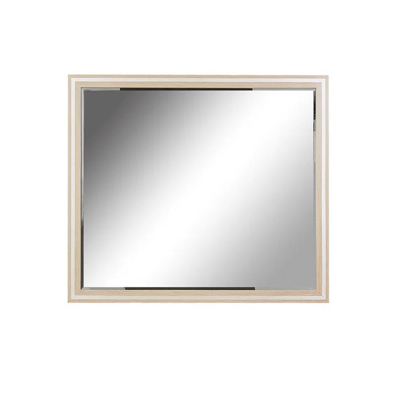 Beige Washed Oak Full Length Rectangular Wall Mirror