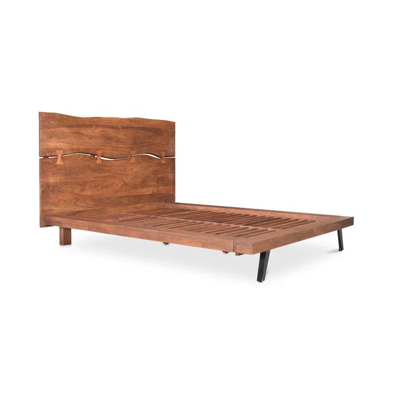 Madagascar Queen Platform Bed with Organic Edge Headboard