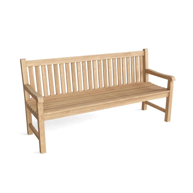 Classic 71'' Teak Wood Traditional Outdoor Bench