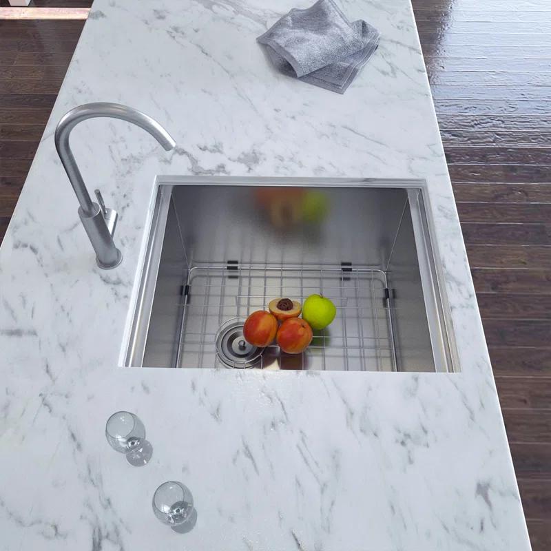 15'' L Undermount Single Bowl Stainless Steel Kitchen Sink