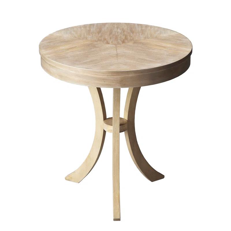 Sleek Bending Legs 24" Round Driftwood Side Table