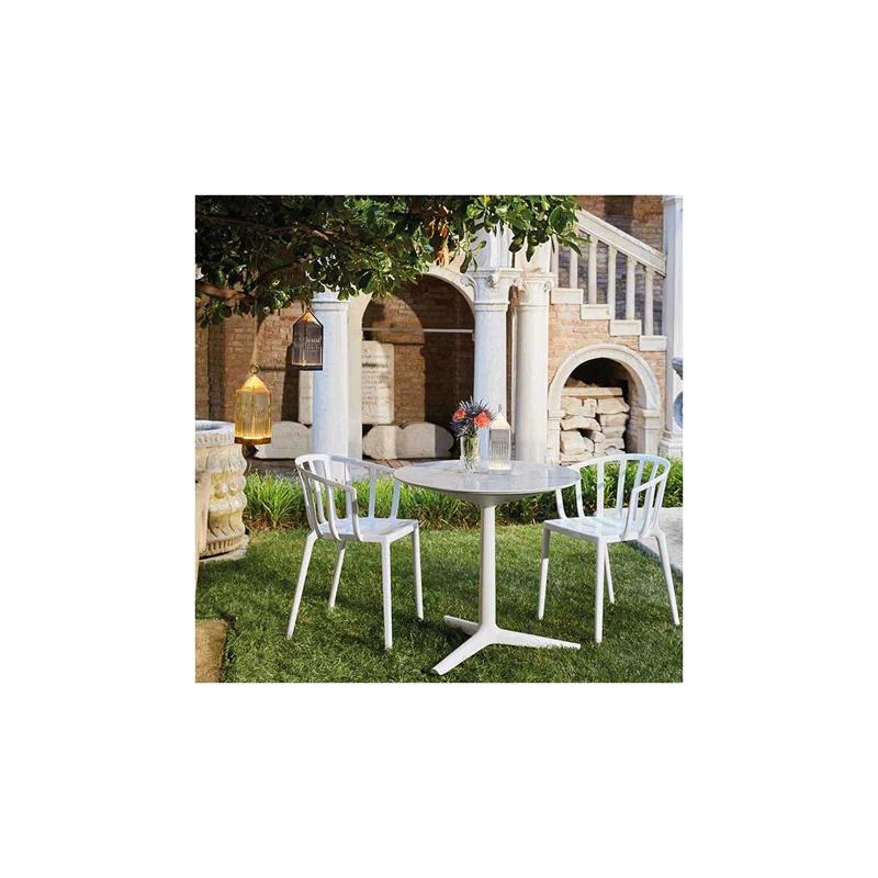 Venice White Classic Indoor/Outdoor Plastic Arm Chair