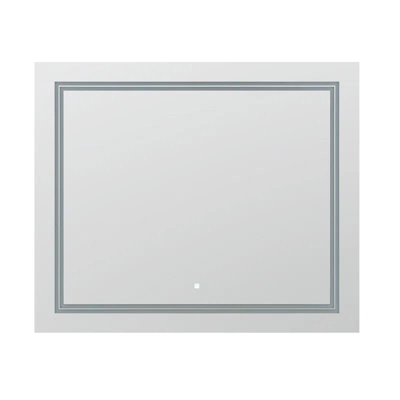 Sleek Rectangular 40'' Silver Bathroom Vanity Mirror with LED Lighting