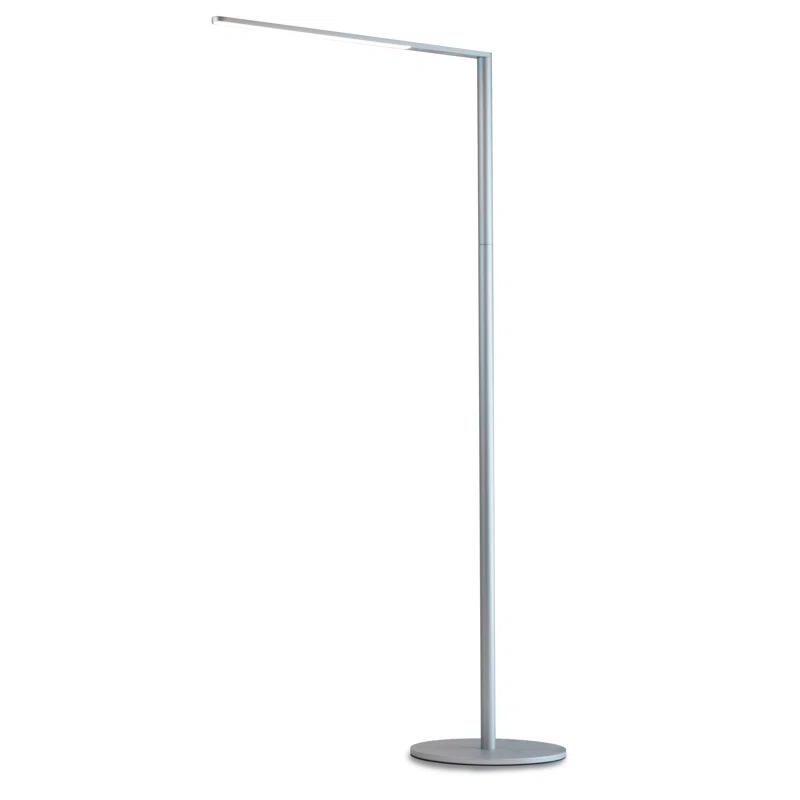 Sleek Minimalist Matte White LED Floor Lamp with Adjustable Brightness