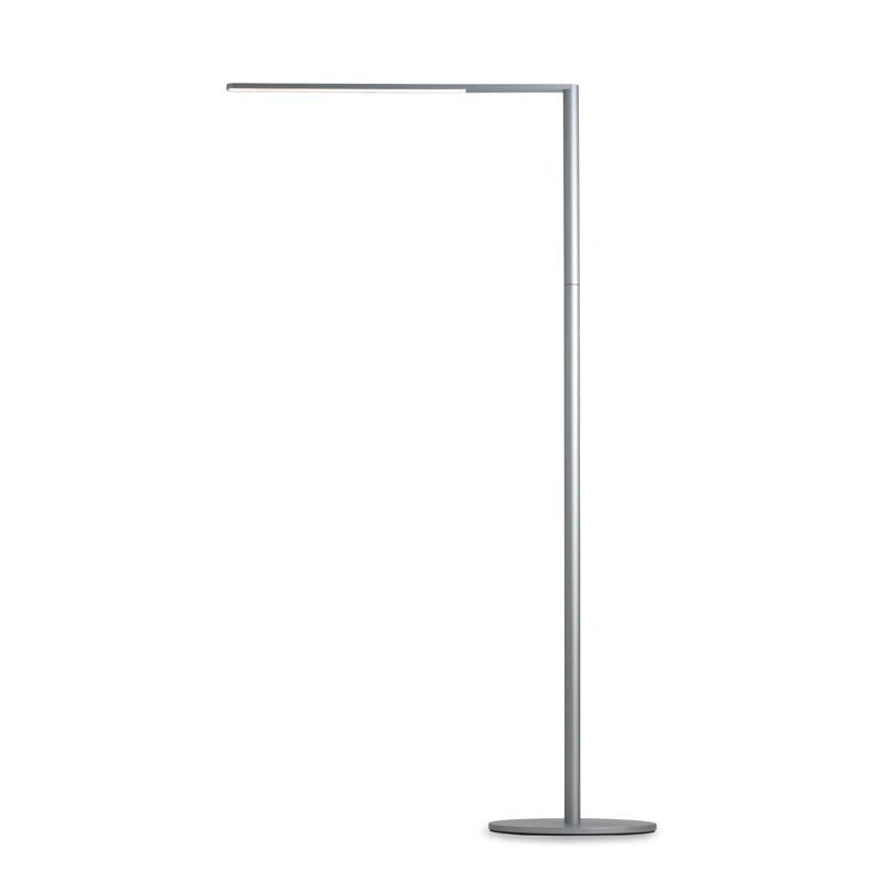 Sleek Minimalist Matte White LED Floor Lamp with Adjustable Brightness