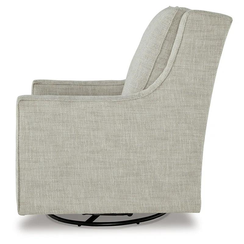 Fog Geometric 30'' Swivel Accent Chair in Gray Microfiber