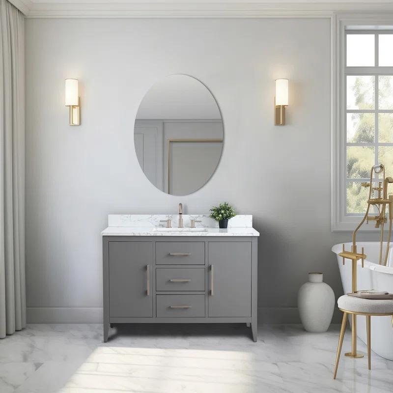 48'' Single Bathroom Vanity with Engineered Marble Top