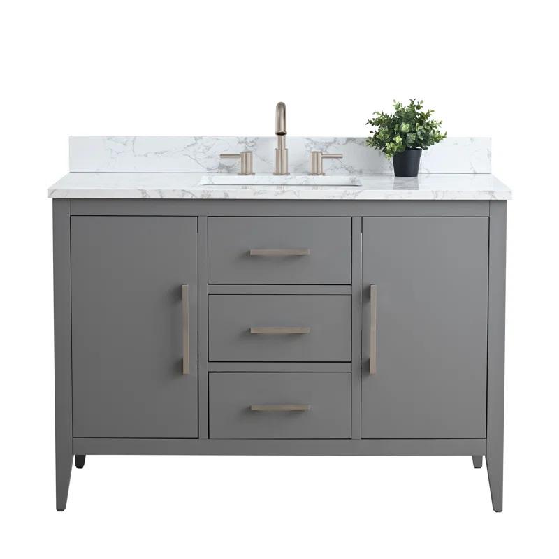 48'' Single Bathroom Vanity with Engineered Marble Top