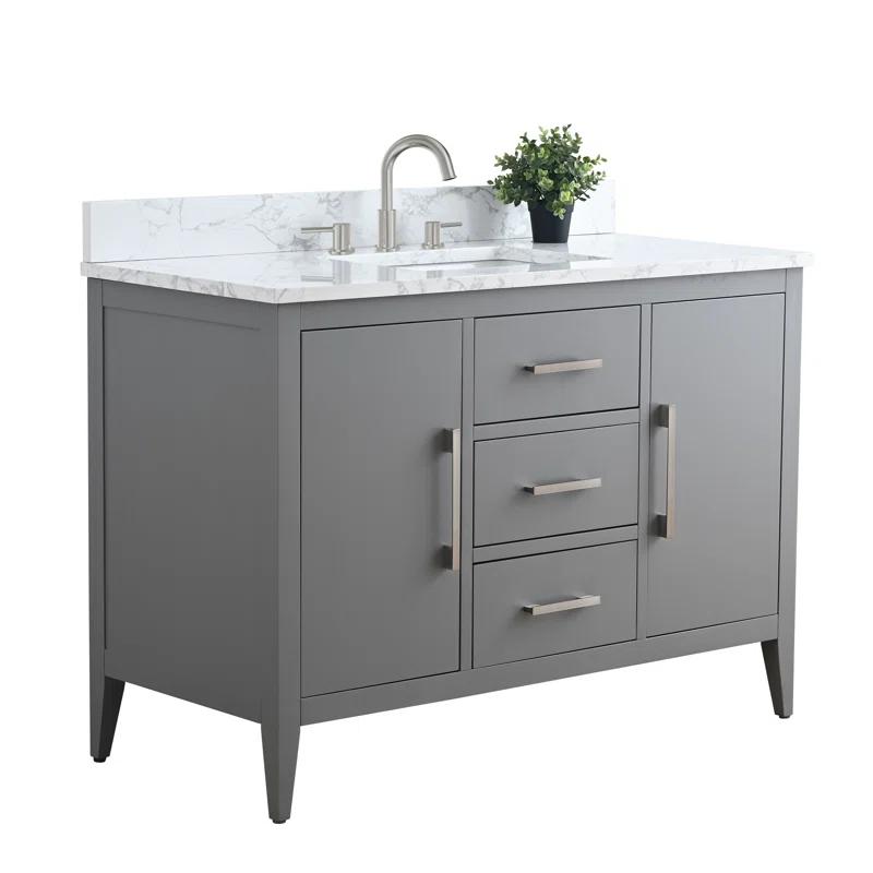 48'' Single Bathroom Vanity with Engineered Marble Top