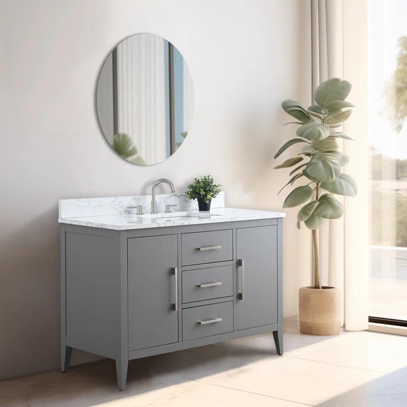 48'' Single Bathroom Vanity with Engineered Marble Top