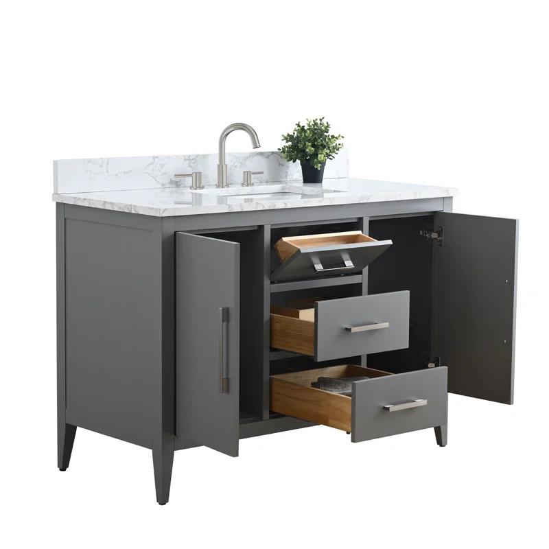48'' Single Bathroom Vanity with Engineered Marble Top