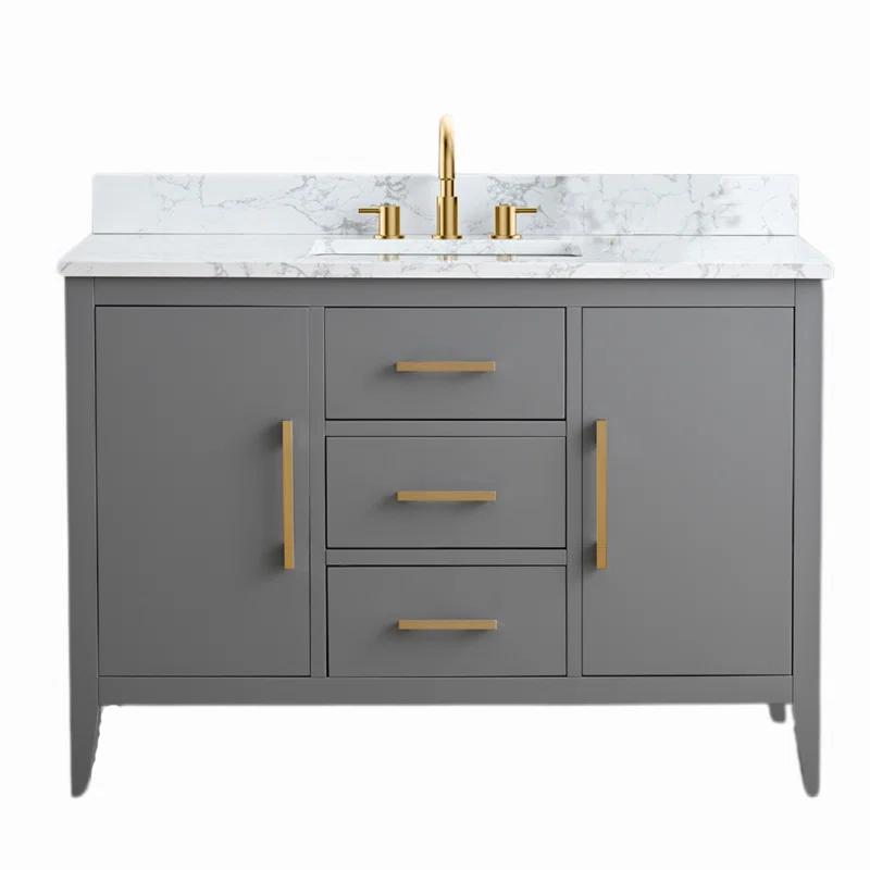 48'' Single Bathroom Vanity with Engineered Marble Top