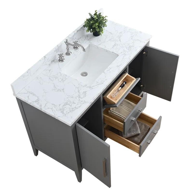 48'' Single Bathroom Vanity with Engineered Marble Top