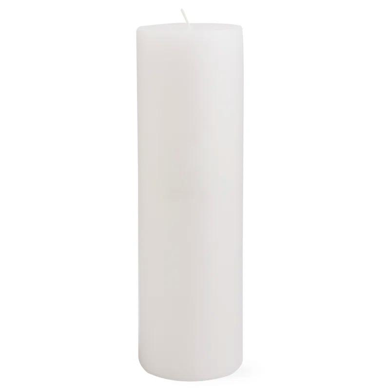 White 8" Dripless Scented Pillar Candle with Bow