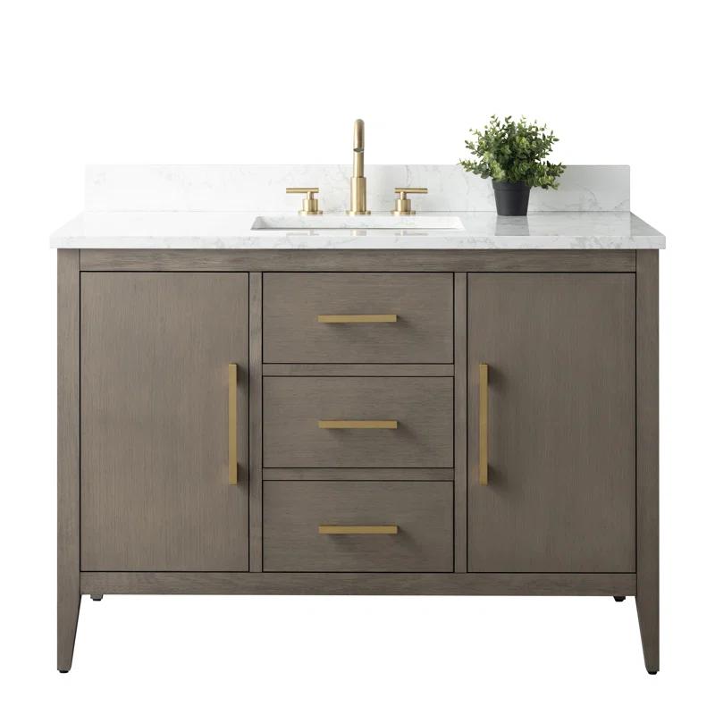 48'' Single Bathroom Vanity with Engineered Marble Top