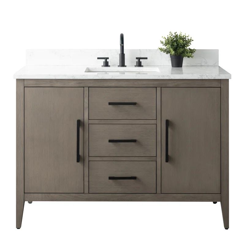 48'' Single Bathroom Vanity with Engineered Marble Top