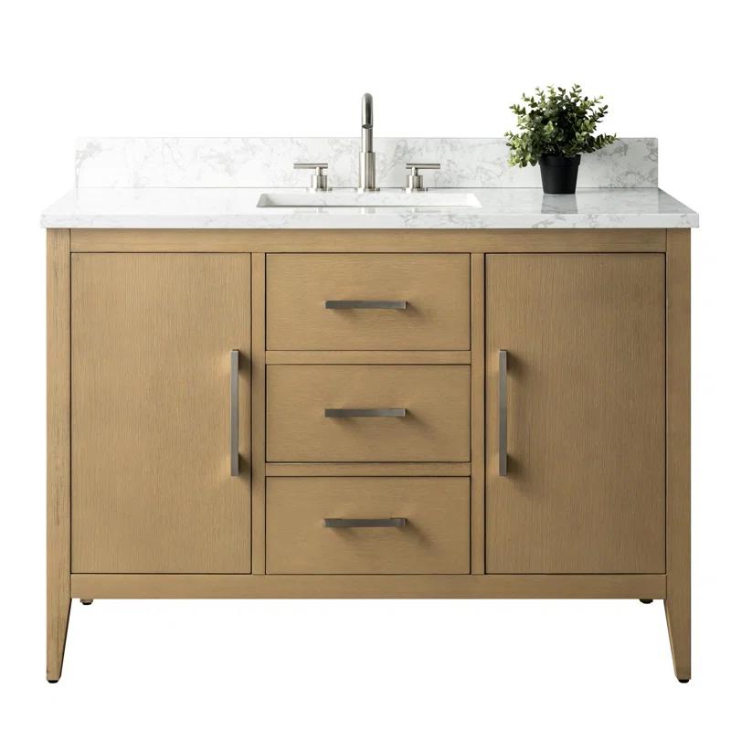 48'' Single Bathroom Vanity with Engineered Marble Top