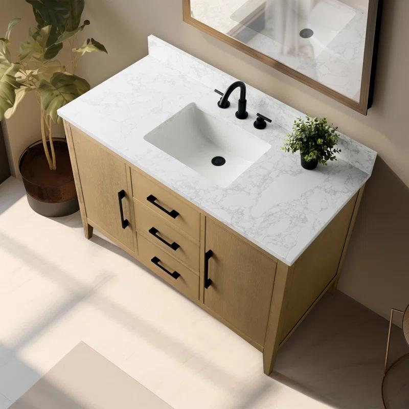 48'' Single Bathroom Vanity with Engineered Marble Top
