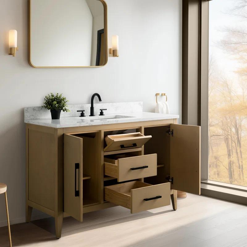 48'' Single Bathroom Vanity with Engineered Marble Top
