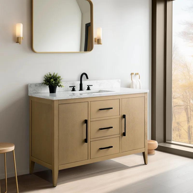 48'' Single Bathroom Vanity with Engineered Marble Top