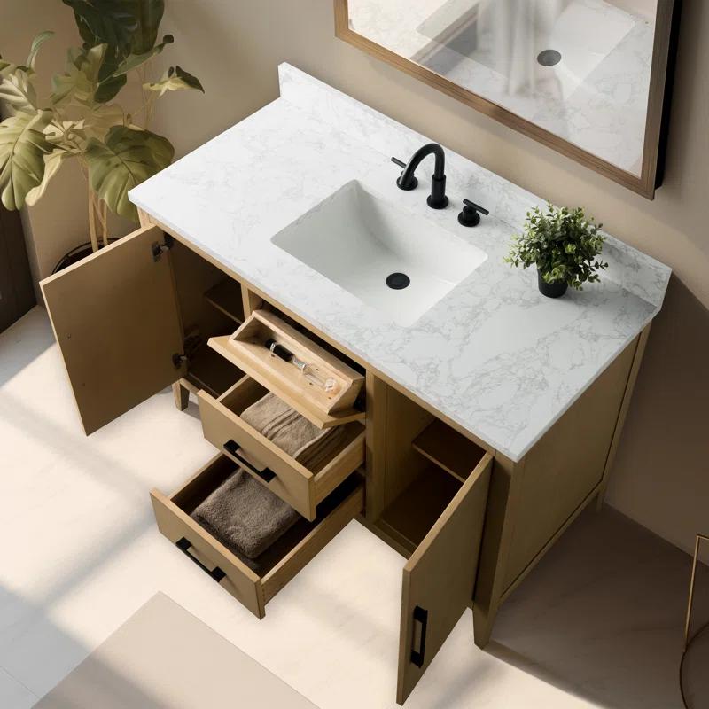 48'' Single Bathroom Vanity with Engineered Marble Top