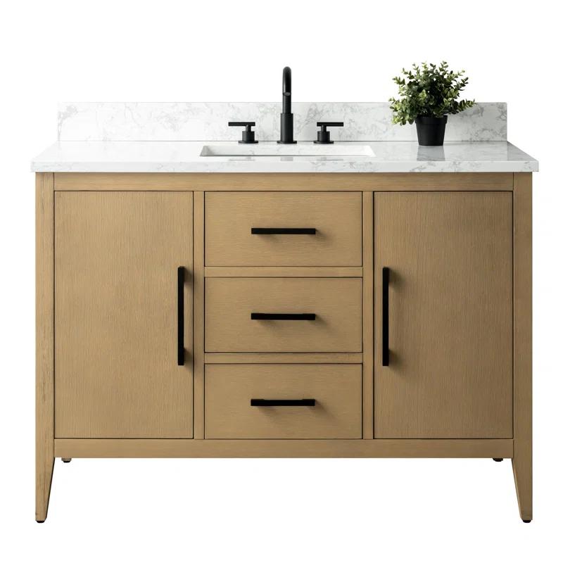 48'' Single Bathroom Vanity with Engineered Marble Top