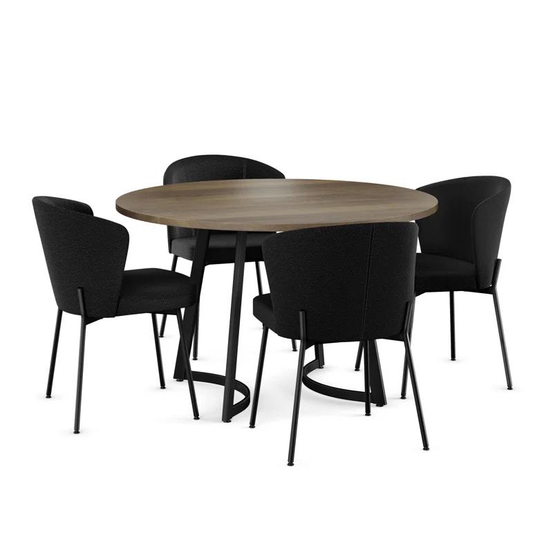 Joelle 5 - Piece Solid Wood Top Double Pedestal Dining Set