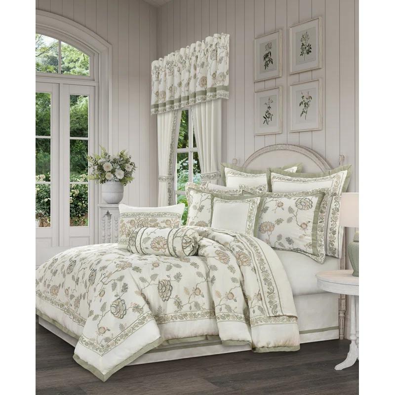 Navy Organic Microfiber Queen Comforter Set with Graphic Detail