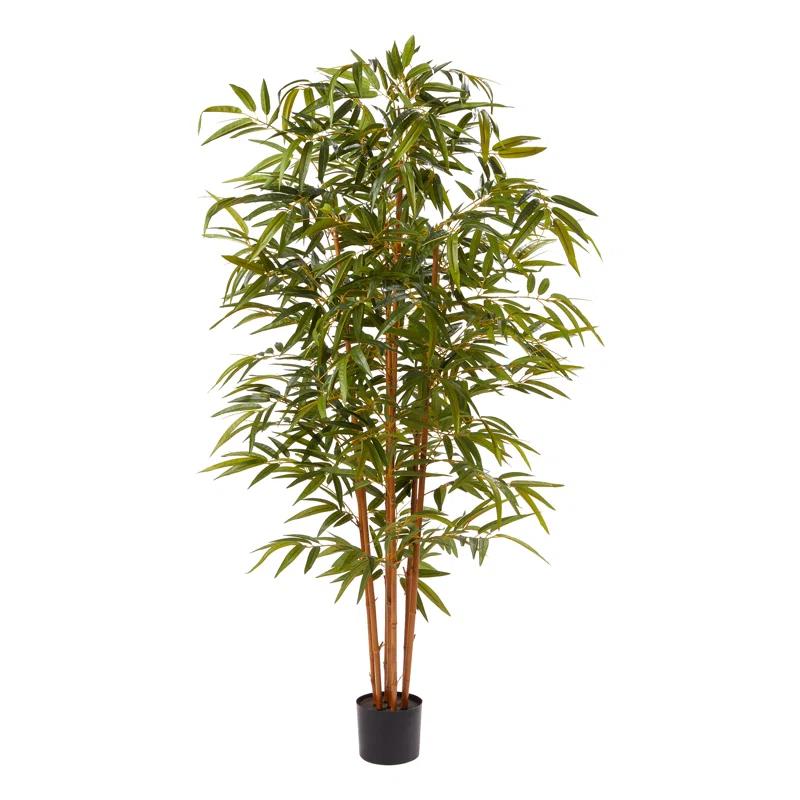 Lush 72" Lifelike Bamboo Floor Plant in Pot for Outdoor & Indoor Decor