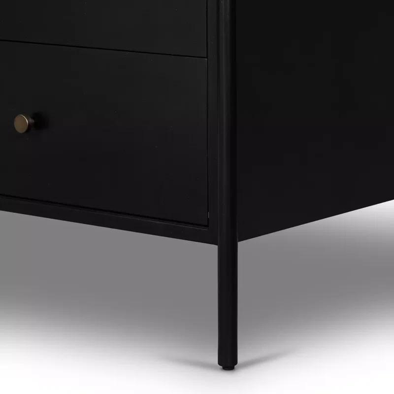 Modern Industrial Black Iron 8-Drawer Double Dresser