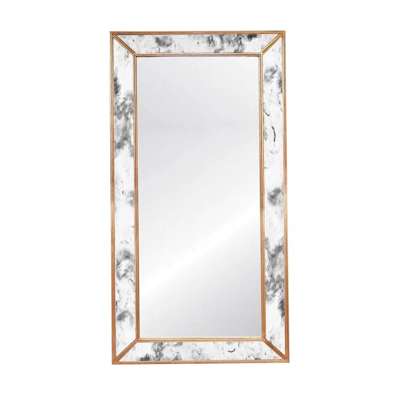 Dion Glam 30x60 Contemporary Wood Full Length Mirror in Gold