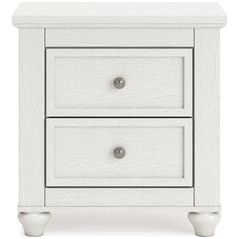 Grantoni Cottage-Style White 2-Drawer Nightstand