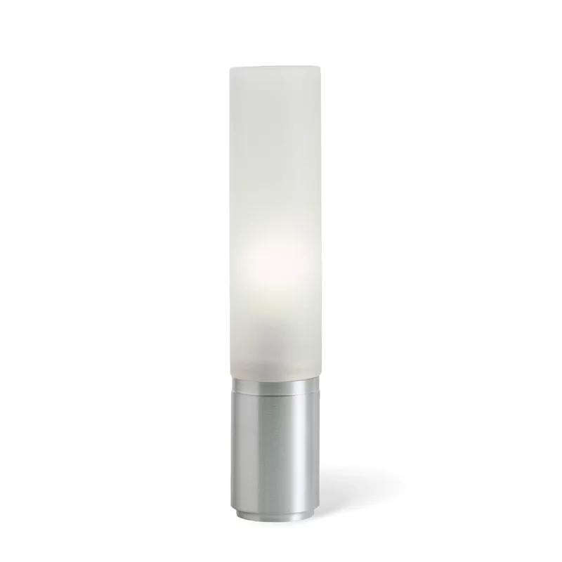 Elise 18" Silver Machined Aluminum Table Lamp with Frosted Acrylic