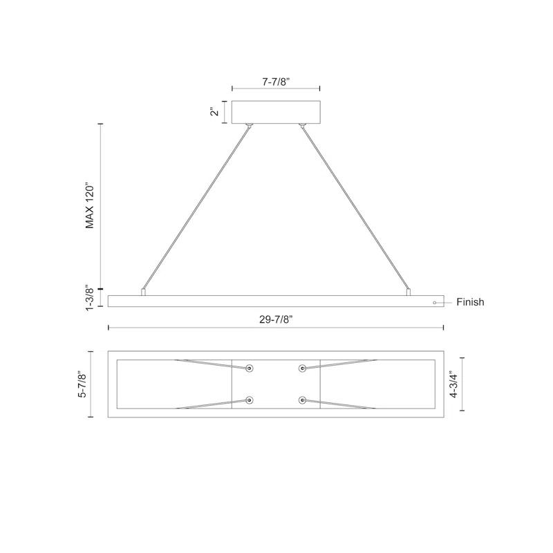 Piazza Dimmable LED Square / Rectangle Chandelier