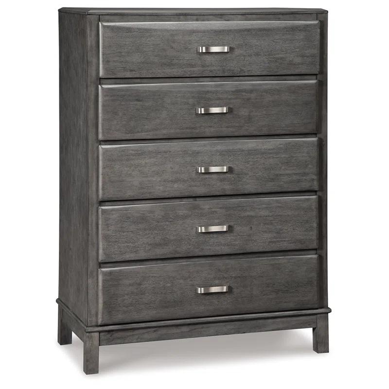 Contemporary Gray 5-Drawer Dresser with Dovetail Construction