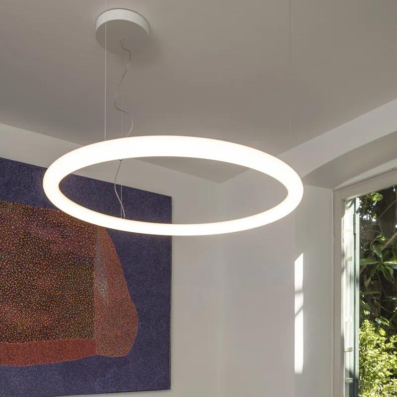 Alphabet Geoemtic LED Pendant Light in Grey and White Aluminum